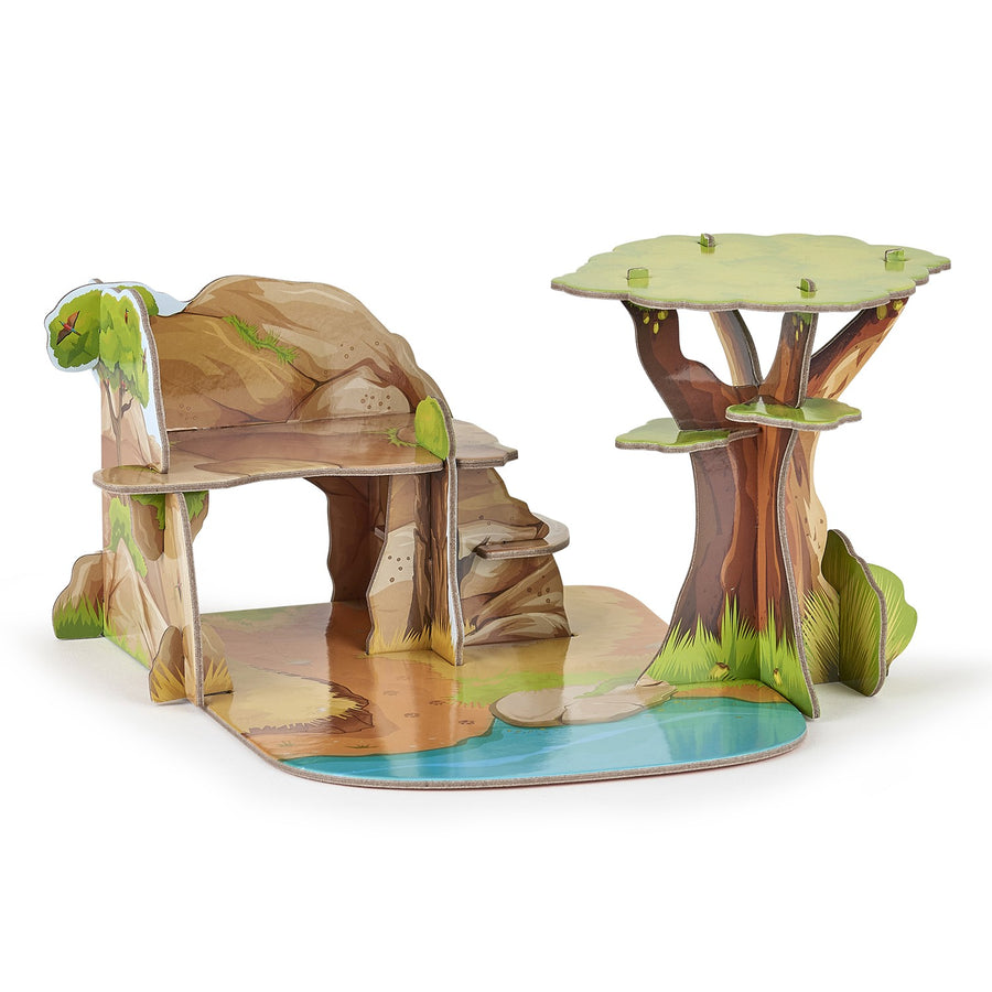 Mini Savane Papo en carton renforcé, Collection MINI PAPO, jouet éducatif idéal pour enfants