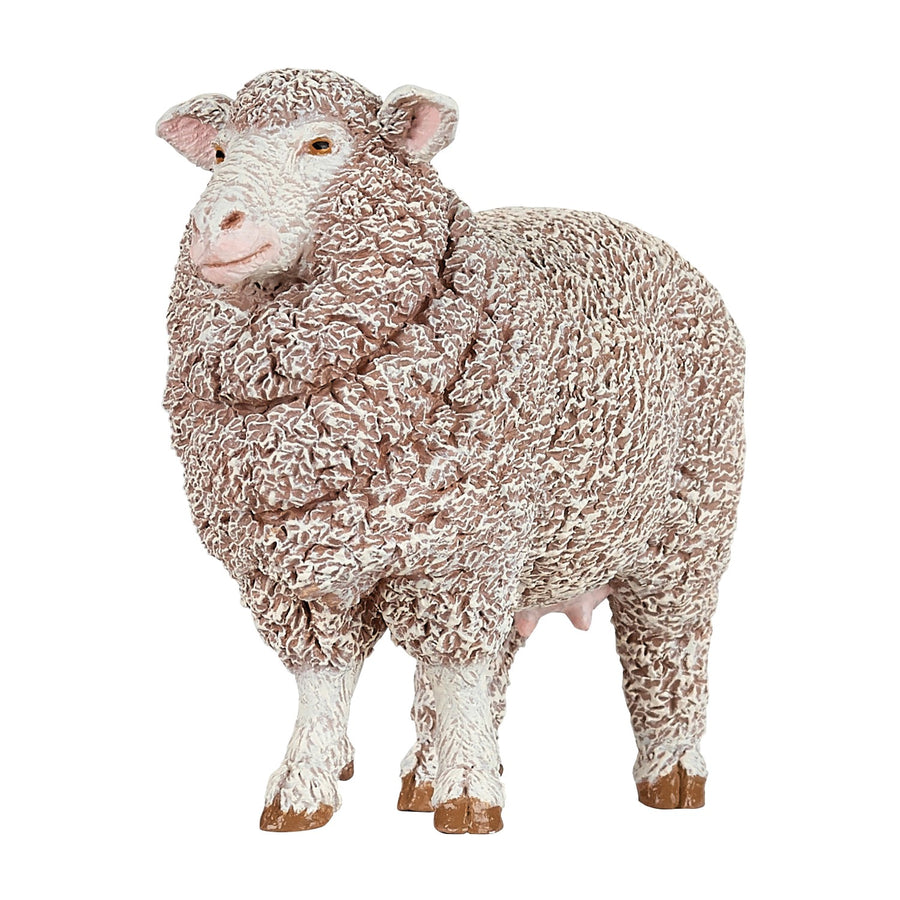 Brebis Mérinos Papo en PVC, Collection Vie à la ferme, jouet éducatif idéal pour enfants et collectionneurs