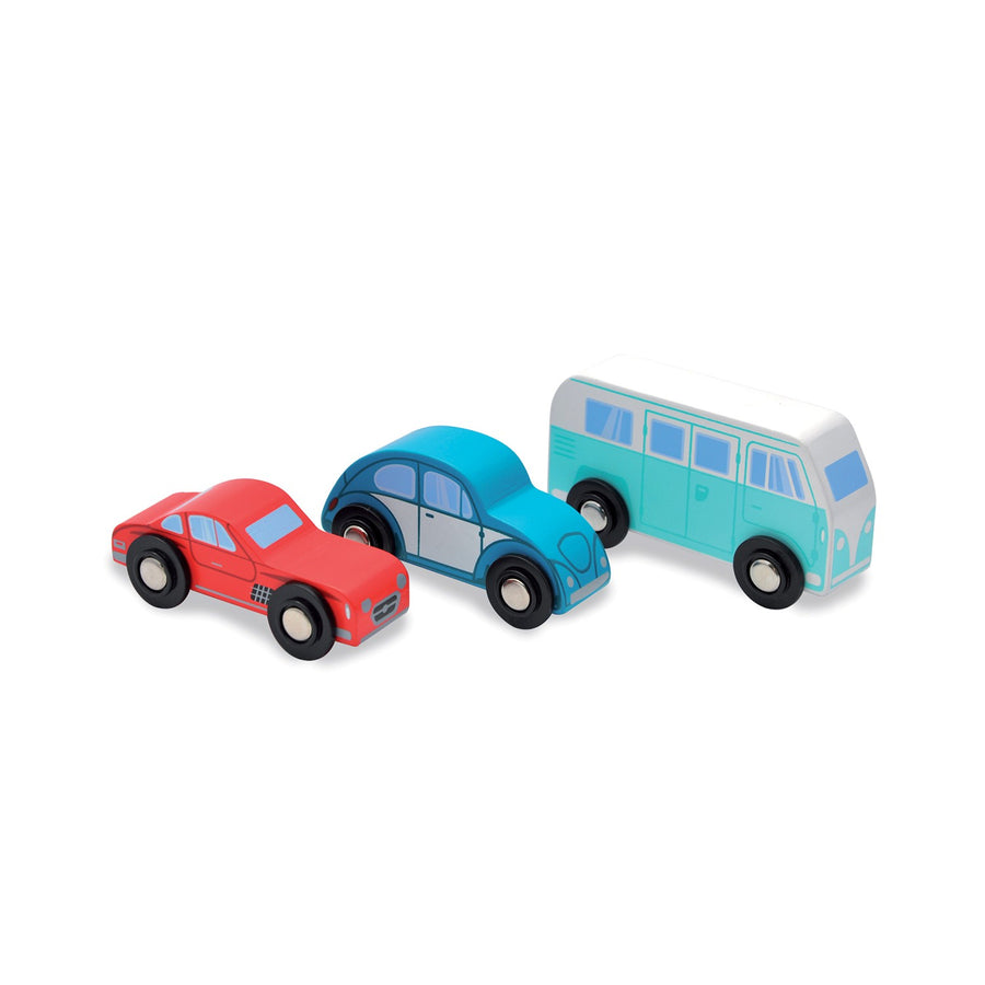 Set de 3 petites voitures Papo en bois, Collection PAPO CITY, jouet éducatif idéal pour enfants