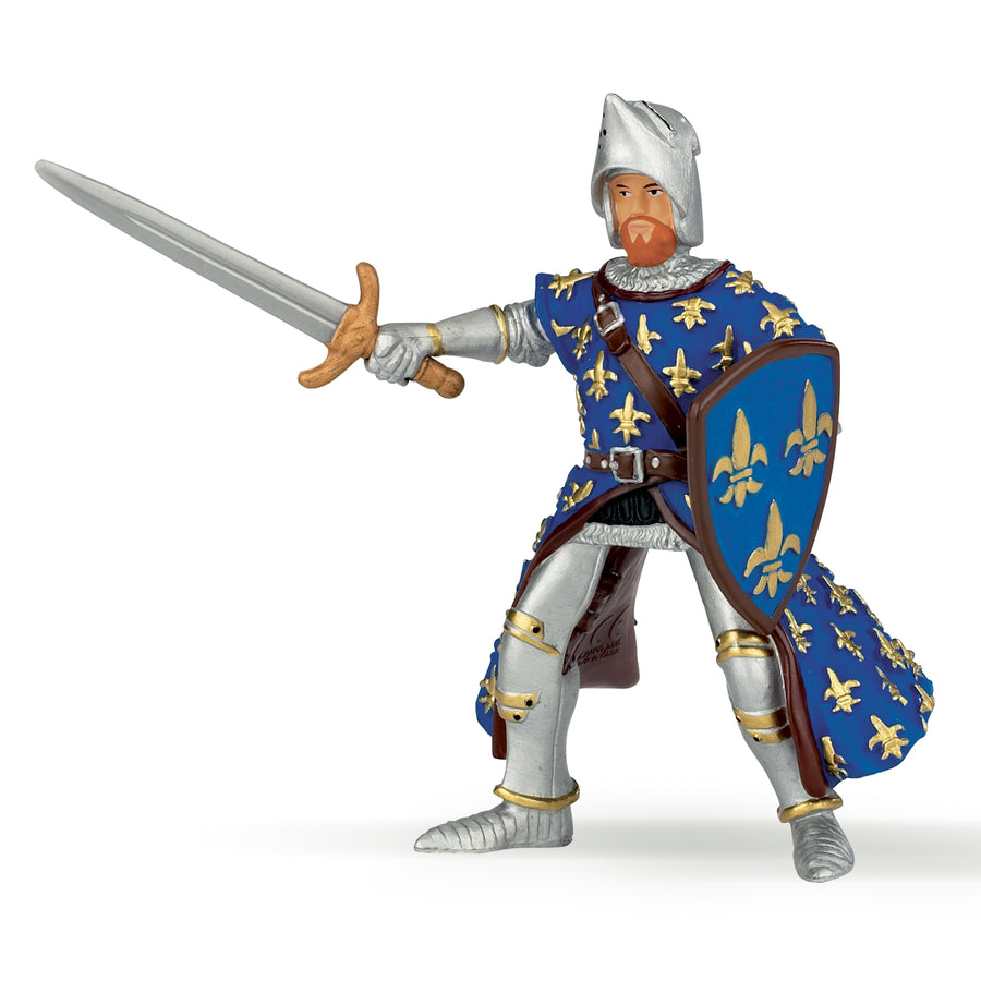 Prince Philippe bleu Papo en PVC, Collection Médiéval, jouet éducatif idéal pour enfants et collectionneurs