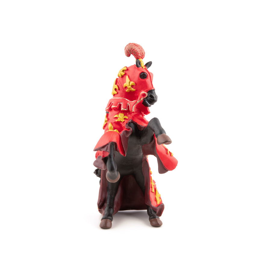 Cheval du prince Philippe rouge Papo en PVC, Collection Médiéval, jouet éducatif idéal pour enfants et collectionneurs