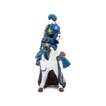 Cheval du prince Philippe bleu Papo en PVC, Collection Médiéval, jouet éducatif idéal pour enfants et collectionneurs