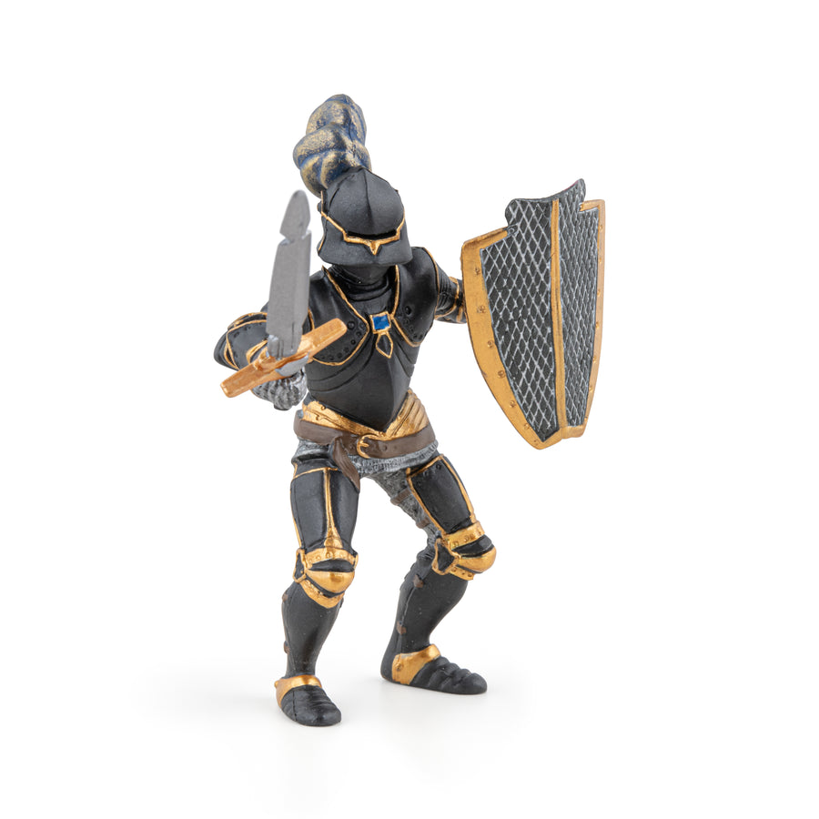 Chevalier en armure noire Papo en PVC, Collection Médiéval, jouet éducatif idéal pour enfants et collectionneurs