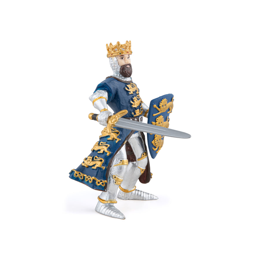 Roi Richard bleu Papo en PVC, Collection Médiéval, jouet éducatif idéal pour enfants et collectionneurs