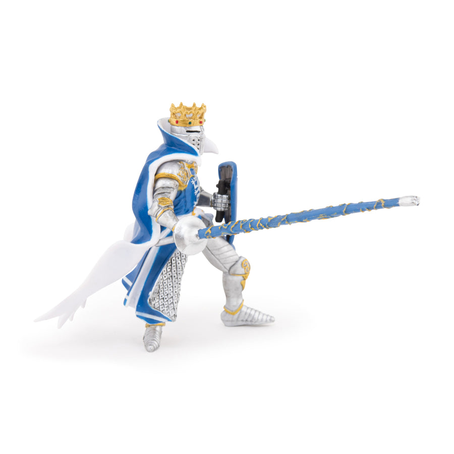 Roi au dragon bleu Papo en PVC, Collection Médiéval, jouet éducatif idéal pour enfants et collectionneurs