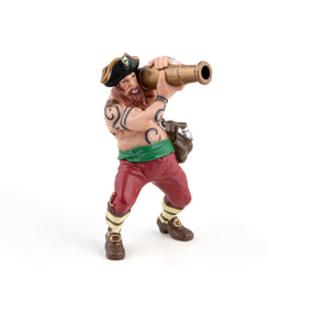 Pirate au canon Papo en PVC, Collection Pirates et corsaires, jouet éducatif idéal pour enfants