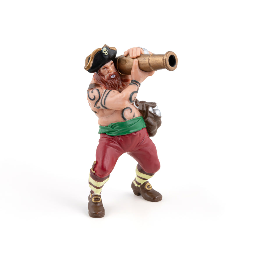 Pirate au canon Papo en PVC, Collection Pirates et corsaires, jouet éducatif idéal pour enfants
