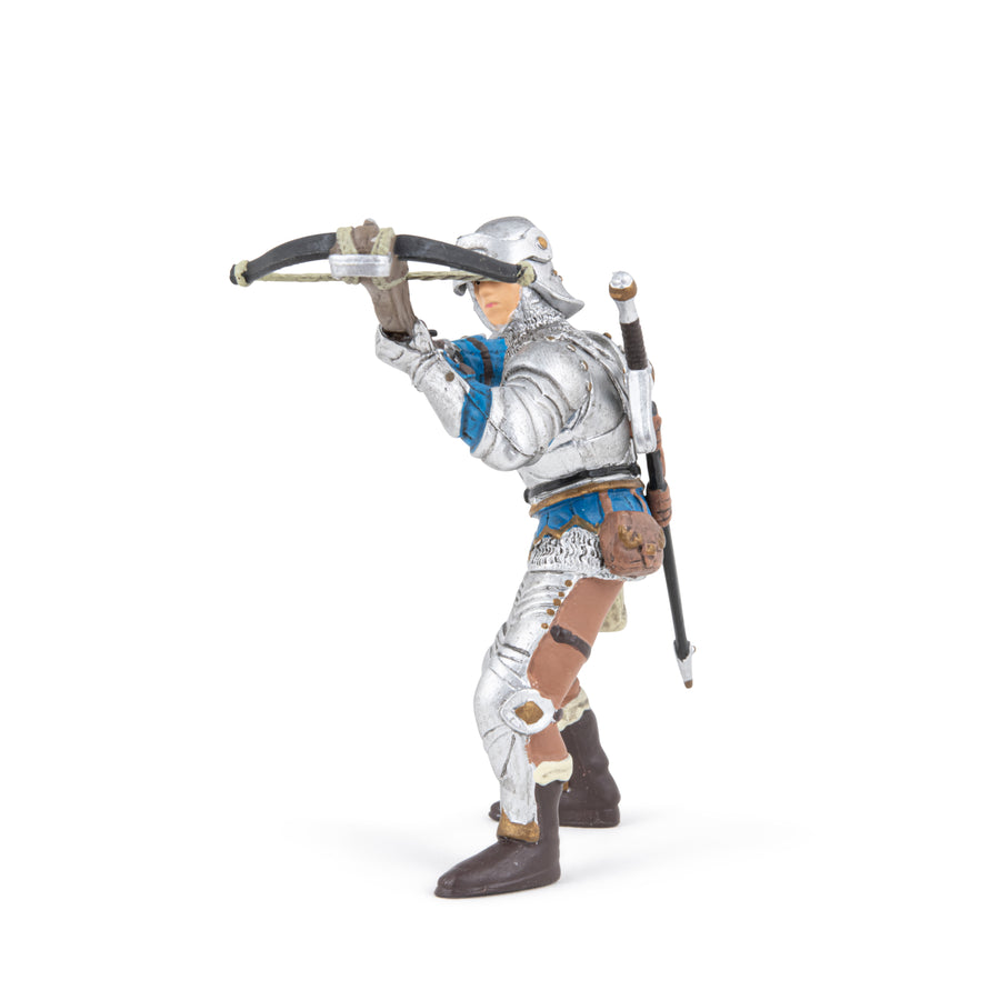 Arbalétrier bleu en armure Papo en PVC, Collection Médiéval, jouet éducatif idéal pour enfants et collectionneurs