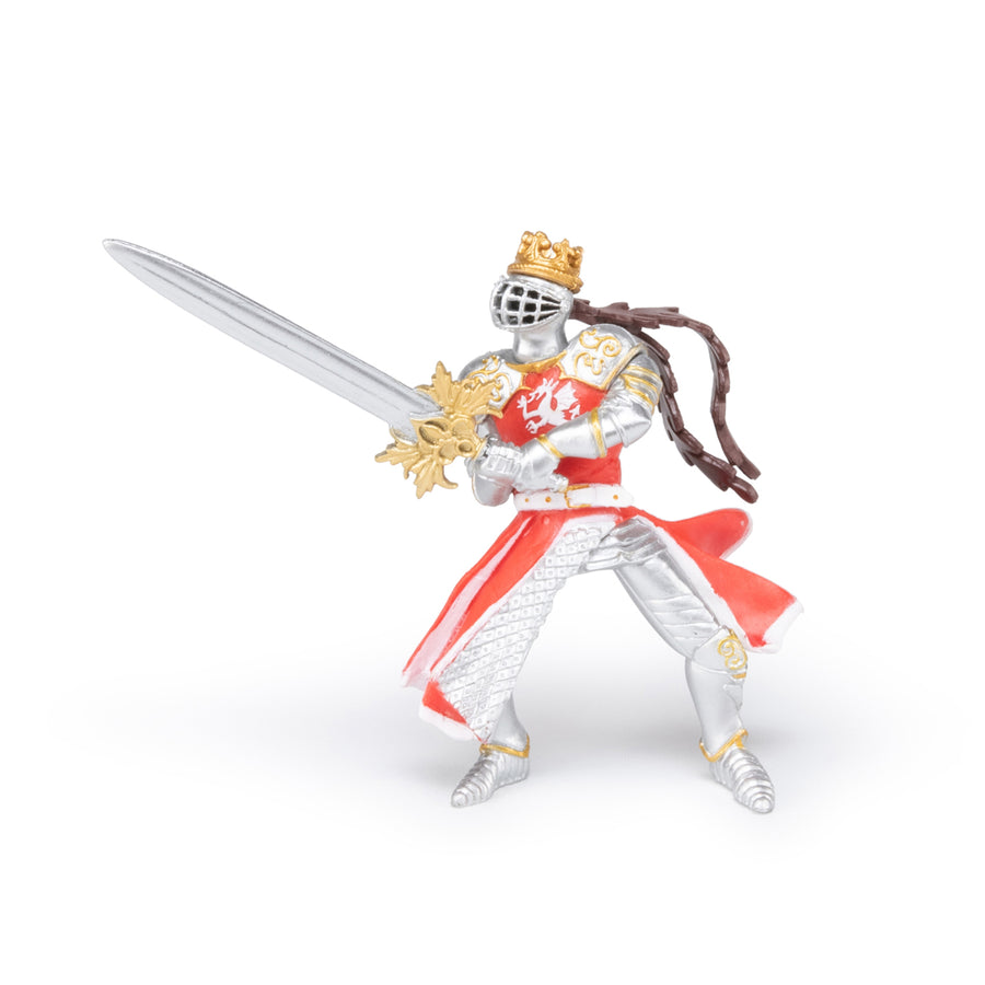 Roi au dragon à l'épée Papo en PVC, Collection Médiéval, jouet éducatif idéal pour enfants et collectionneurs