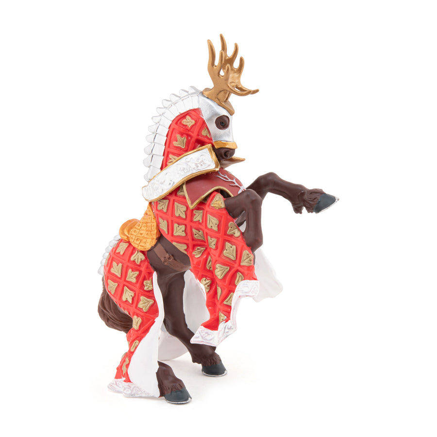 Cheval du Maître des armes cimier cerf Papo en PVC, Collection Médiéval, jouet éducatif idéal pour enfants et collectionneurs