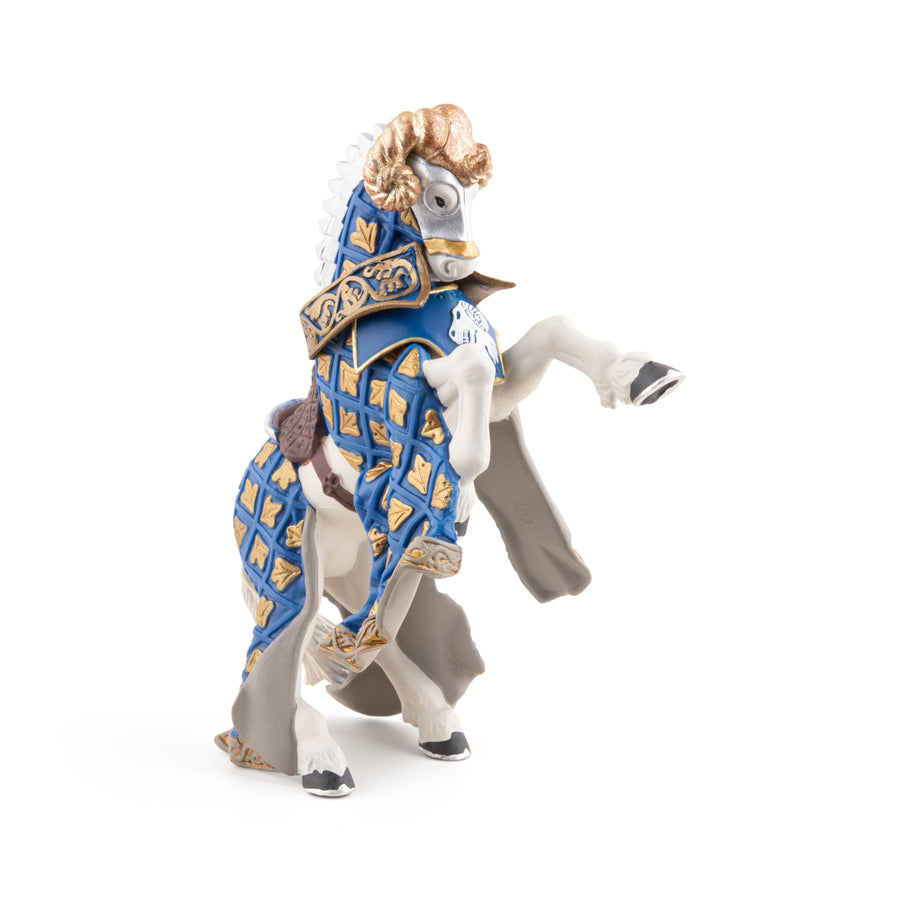 Cheval du Maître des armes cimier bélier Papo en PVC, Collection Médiéval, jouet éducatif idéal pour enfants et collectionneurs
