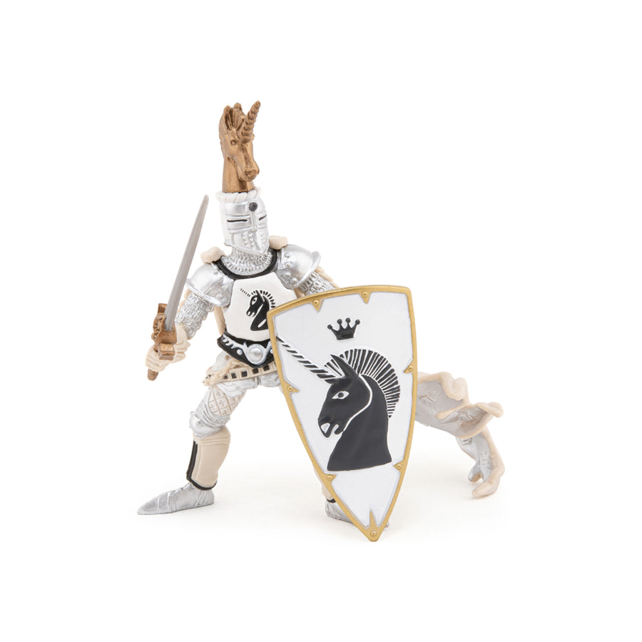 Maître des armes cimier licorne Papo en PVC, Collection Médiéval, jouet éducatif idéal pour enfants et collectionneurs