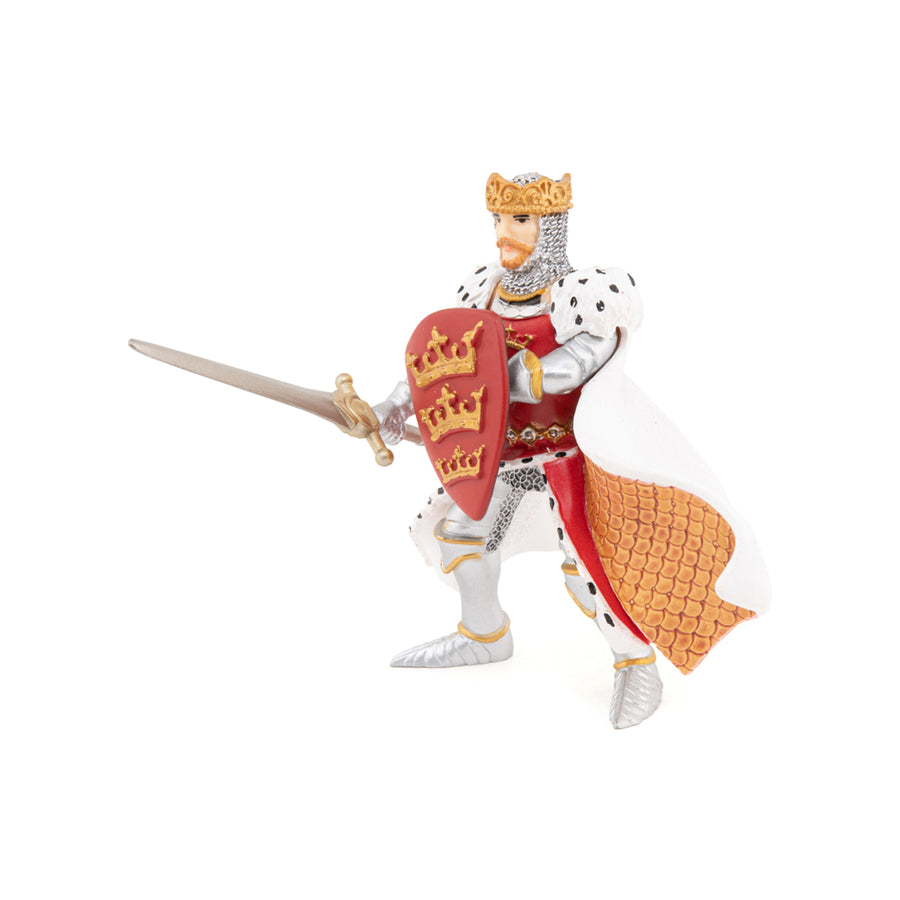 Roi Arthur rouge Papo en PVC, Collection Médiéval, jouet éducatif idéal pour enfants et collectionneurs