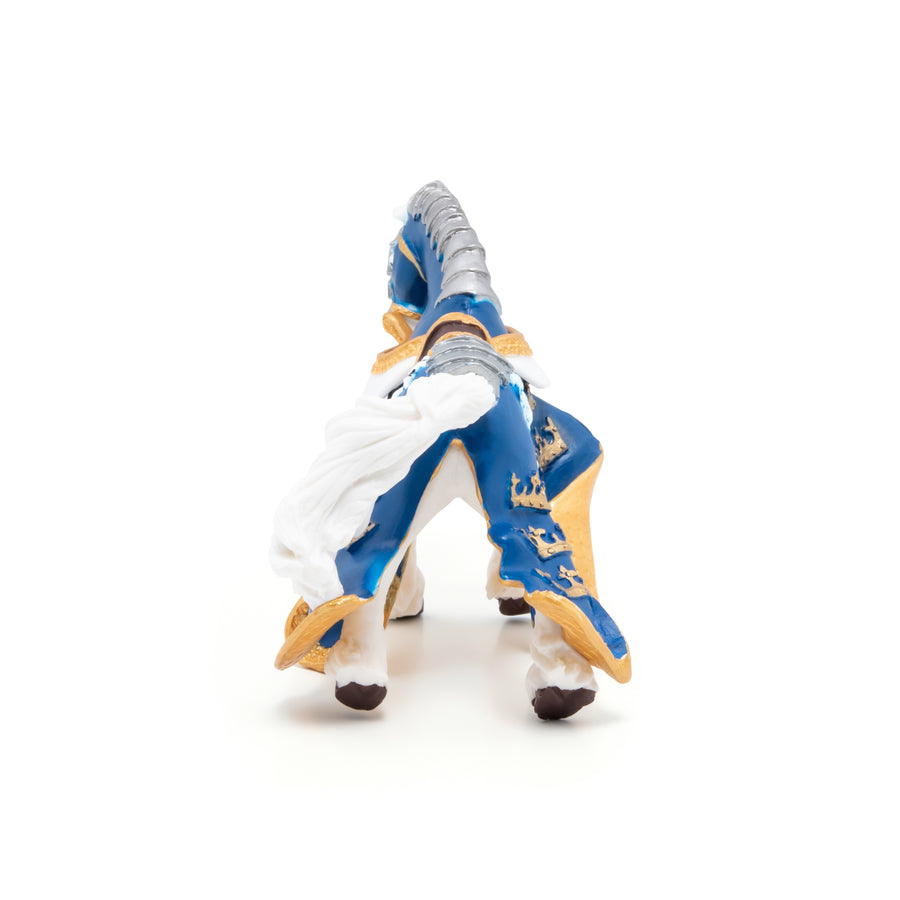 Cheval du roi Arthur bleu Papo en PVC, Collection Médiéval, jouet éducatif idéal pour enfants et collectionneurs