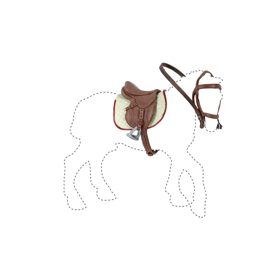 Coffret harnachement Papo en PVC, Collection chevaux, jouet éducatif idéal pour enfants et collectionneurs