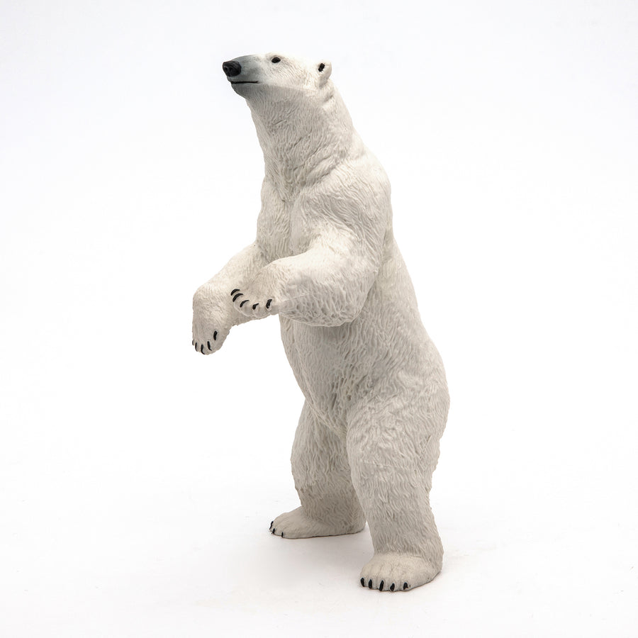 Figurine Ours polaire debout Papo en PVC, Collection Animaux sauvages, jouet éducatif idéal pour enfants et collectionneurs