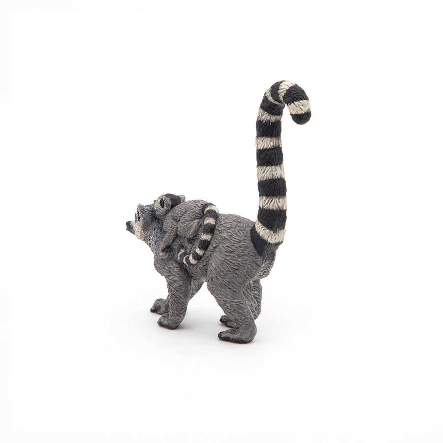 Lémurien et son bébé Papo en PVC, Collection Animaux sauvages, jouet éducatif idéal pour enfants et collectionneurs