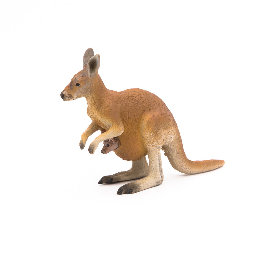 Kangourou et son bébé Papo en PVC, Collection Animaux sauvages, jouet éducatif idéal pour enfants et collectionneurs
