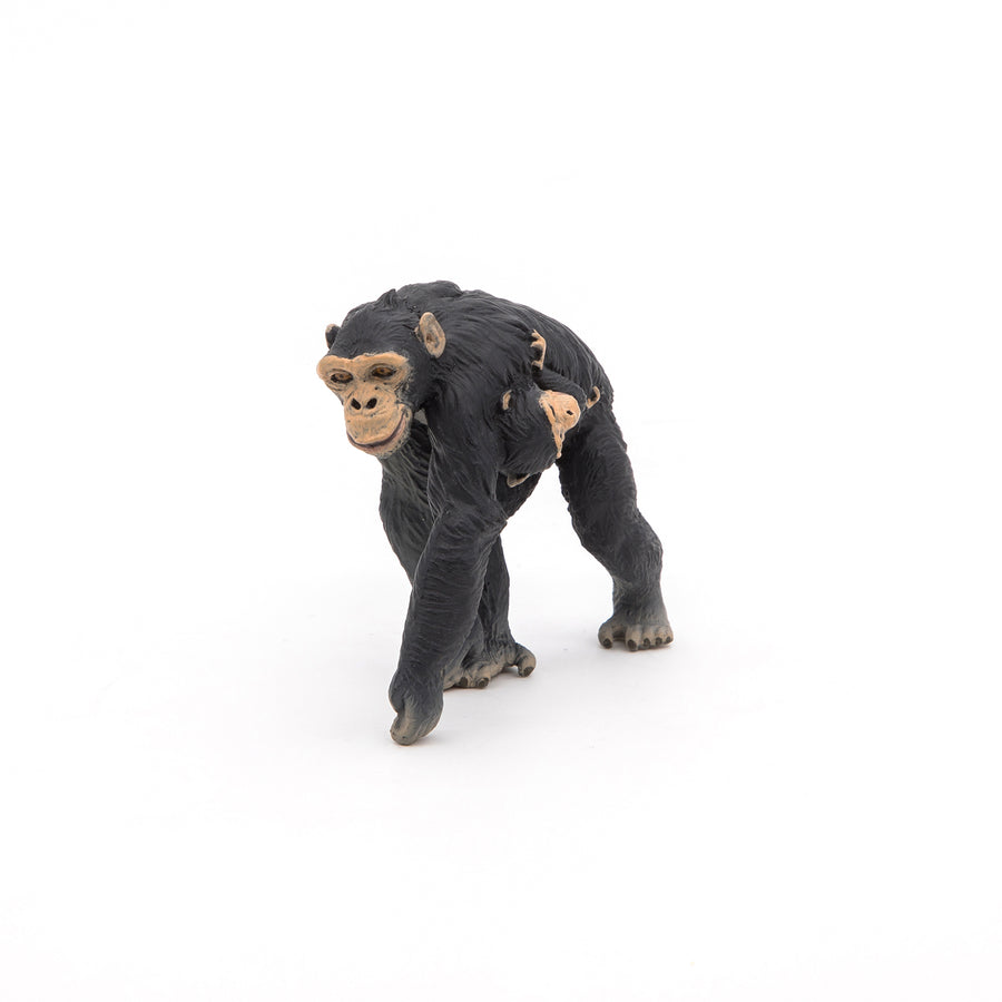 Chimpanzé et son bébé Papo en PVC, Collection Animaux sauvages, jouet éducatif idéal pour enfants et collectionneurs