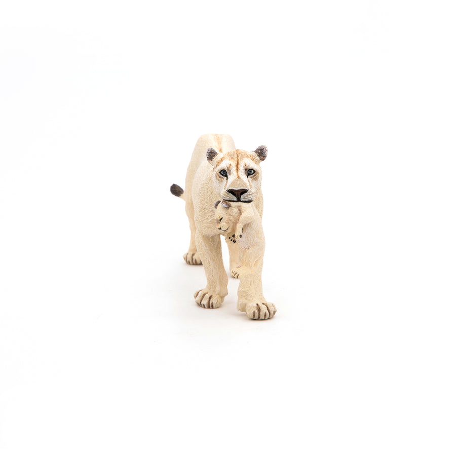 Figurine Lionne blanche avec lionceau Papo en PVC, thème félins, Collection Animaux sauvages, jouet éducatif idéal pour enfants et collectionneurs