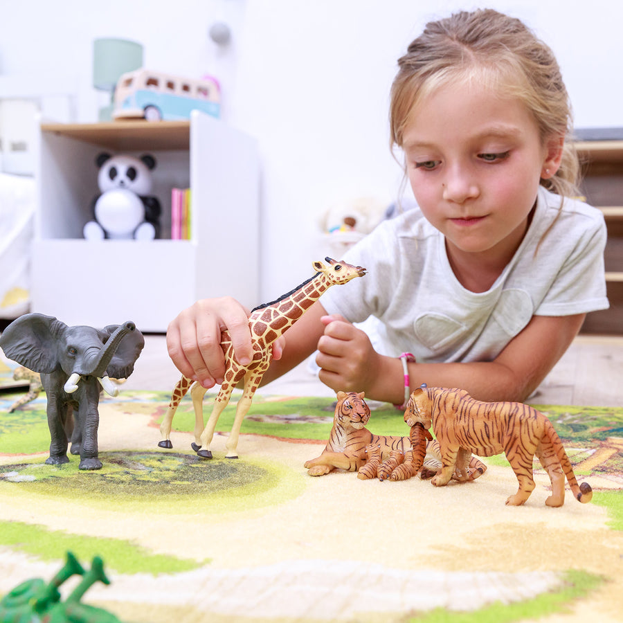 Figurine Tigresse et son bébé Papo en PVC, thème félins, Collection Animaux sauvages, jouet éducatif idéal pour enfants et collectionneurs