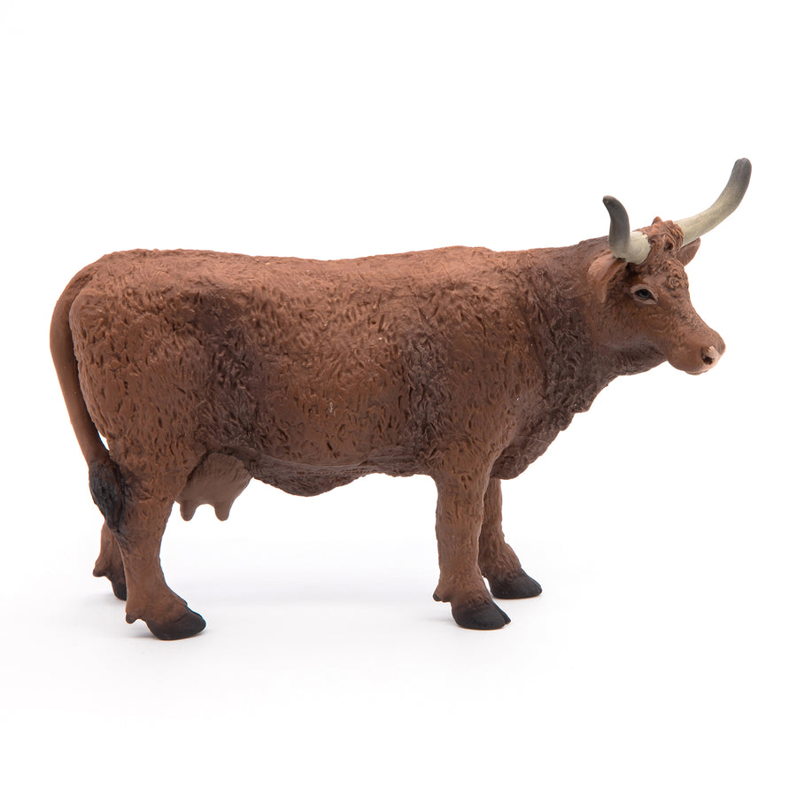 Figurine Vache salers Papo en PVC, Collection Vie à la ferme, jouet éducatif idéal pour enfants et collectionneurs