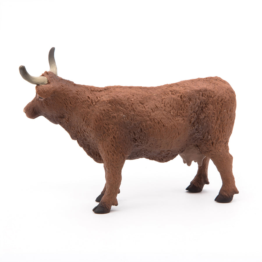 Figurine Vache salers Papo en PVC, Collection Vie à la ferme, jouet éducatif idéal pour enfants et collectionneurs