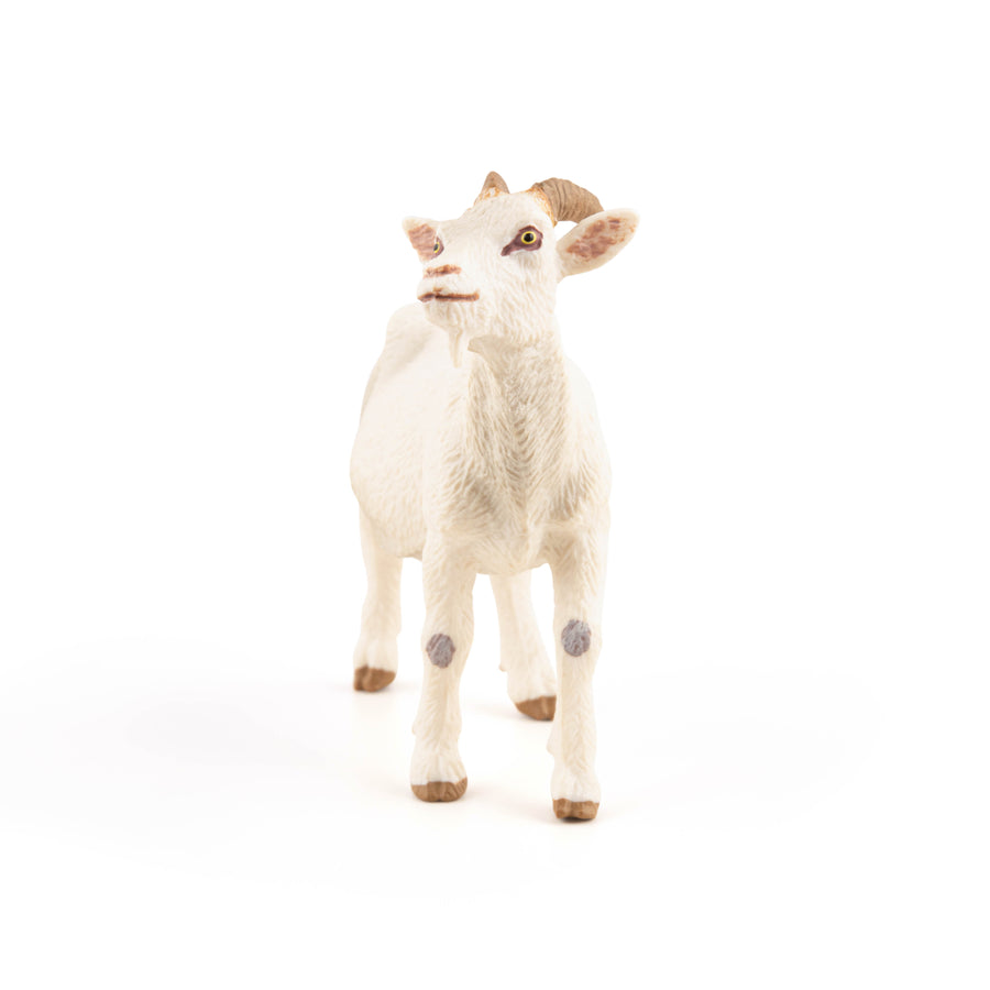 Chèvre blanche Papo en PVC, Collection Vie à la ferme, jouet éducatif idéal pour enfants et collectionneurs