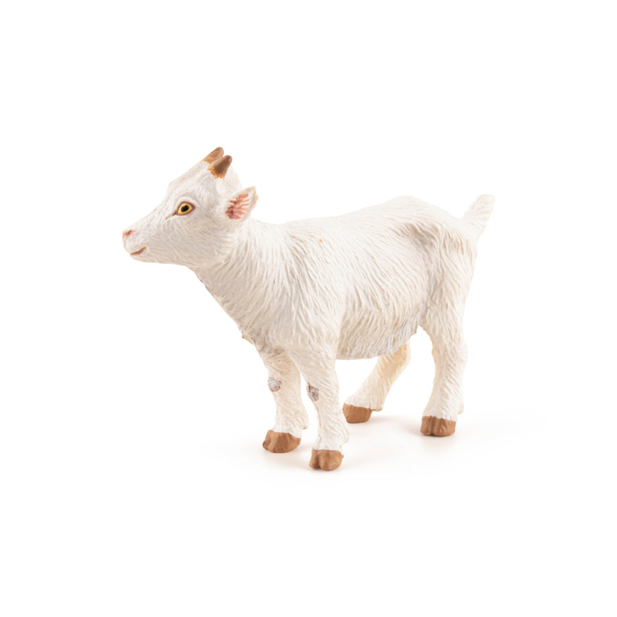 Chevreau blanc Papo en PVC, Collection Vie à la ferme, jouet éducatif idéal pour enfants et collectionneurs