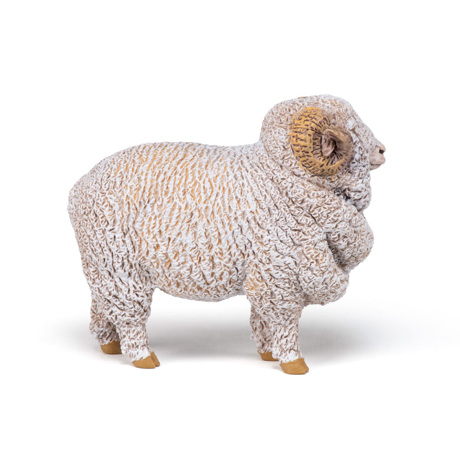 Mouton Mérinos Papo en PVC, Collection Vie à la ferme, jouet éducatif idéal pour enfants et collectionneurs
