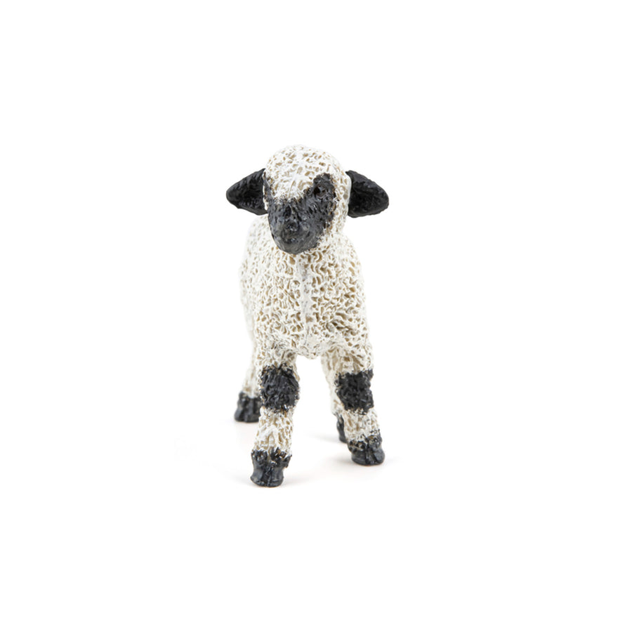 Agneau nez noir du Valais Papo en PVC, Collection Vie à la ferme, jouet éducatif idéal pour enfants et collectionneurs