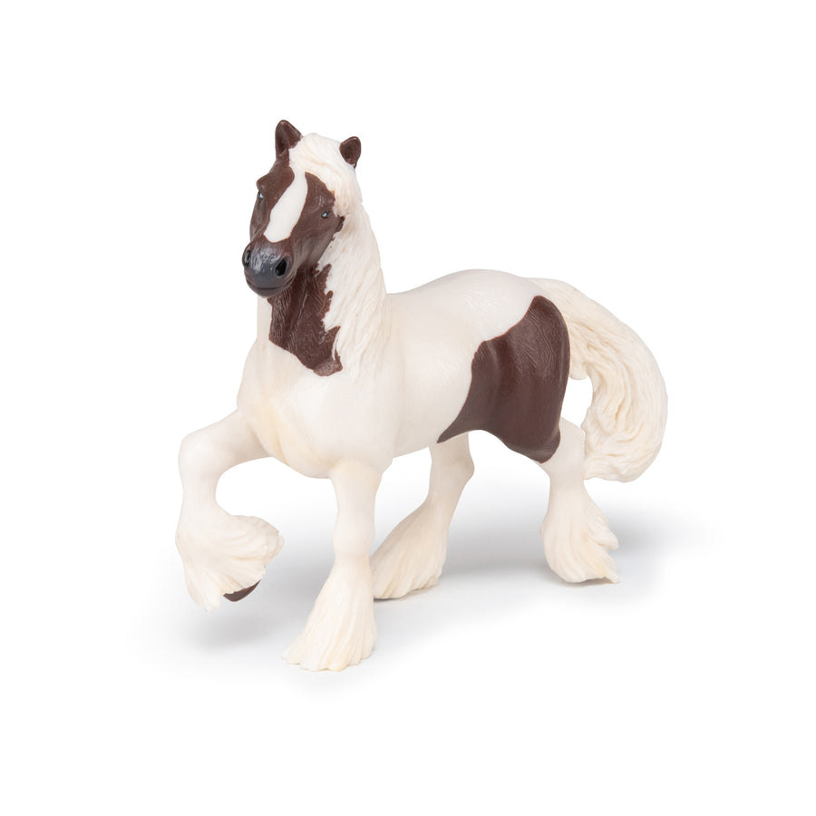 Cob irlandais pie bai Papo en PVC, Collection chevaux, jouet éducatif idéal pour enfants et collectionneurs