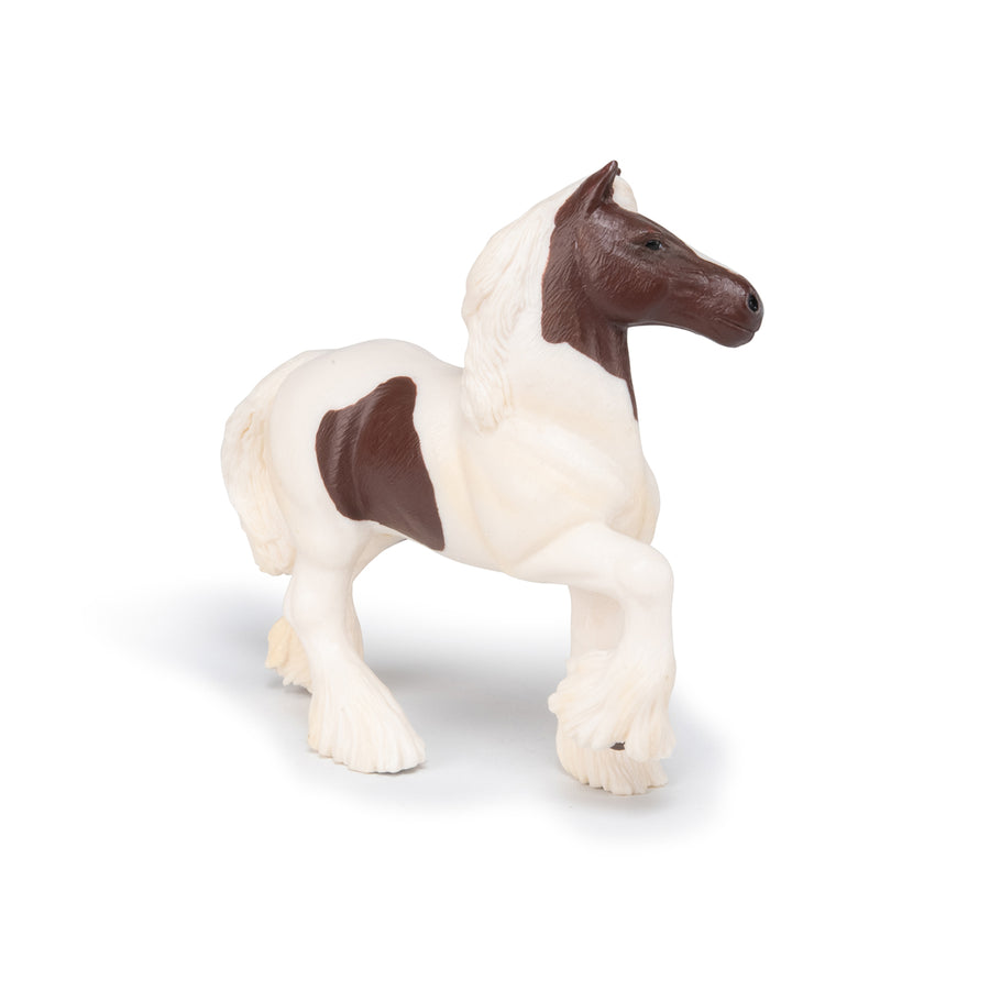 Cob irlandais pie bai Papo en PVC, Collection chevaux, jouet éducatif idéal pour enfants et collectionneurs