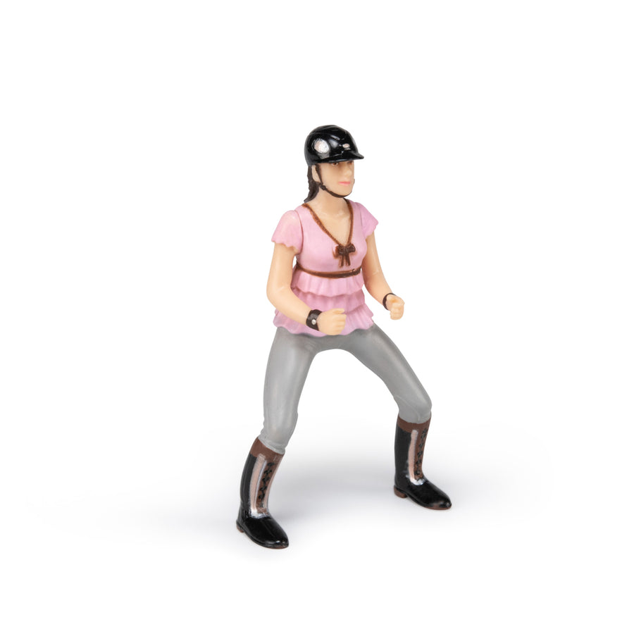 Figurine Cavalière fashion rose Papo en PVC, Collection chevaux, jouet éducatif idéal pour enfants et collectionneurs