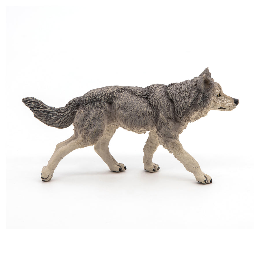 Figurine Louve grise Papo en PVC, thème forêt, Collection Animaux sauvages, jouet éducatif idéal pour enfants et collectionneurs