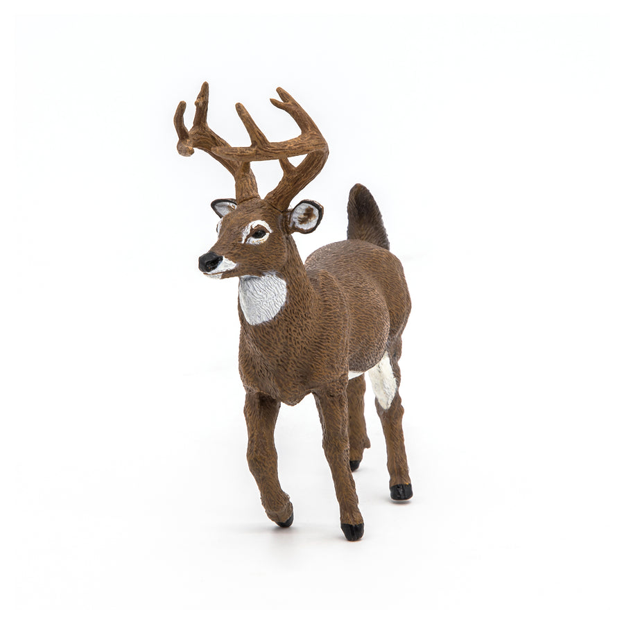 Figurine Cerf de Virginie Papo en PVC, thème forêt, Collection Animaux sauvages, jouet éducatif idéal pour enfants et collectionneurs