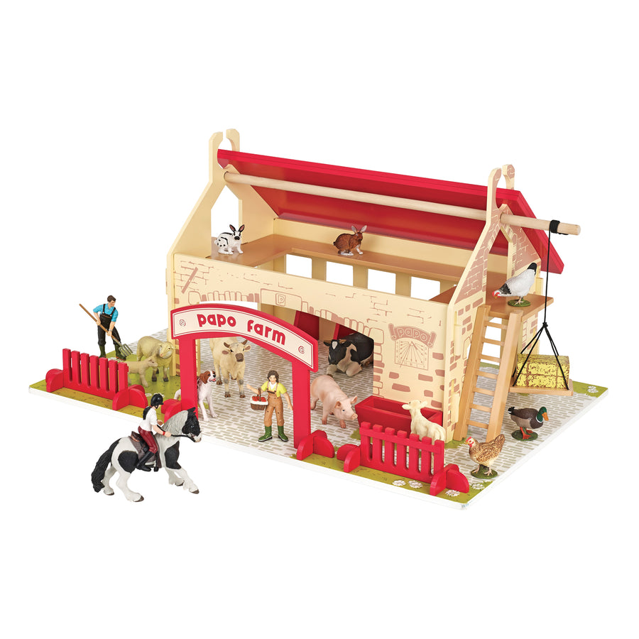 Ma première ferme Papo en bois, Collection Vie à la ferme, jouet éducatif idéal pour enfants et collectionneurs